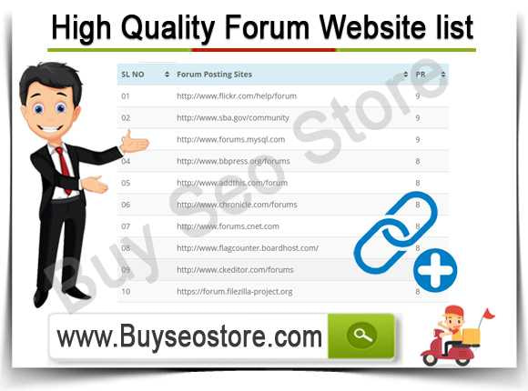 Buy High Quality Forum Website list